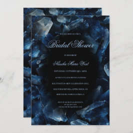 Dark Blue Boho Witch Crystals Black Bridal Shower Kaart