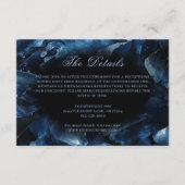 Dark Blue Boho Witch Crystals Black Wedding Informatiekaartje (Voorkant)