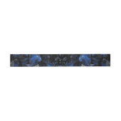 Dark Blue Boho Witch Crystals Black Wedding Uitnodigingen Wikkel (Vlak)