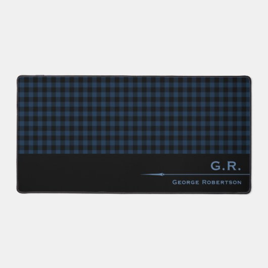 Dark Blue Buffalo Check Monogrammed For Him (Recto)