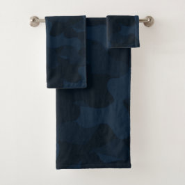 Dark Blue Camo Abstract Bad Handdoek