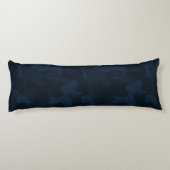 Dark Blue Camo Abstract Lichaamskussen (Achterkant)