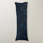 Dark Blue Camo Abstract Lichaamskussen (Voorkant Verticaal)