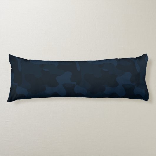 Dark Blue Camo Abstract Lichaamskussen (Voorkant)