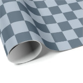 Dark Blue Checker Checkerboard Checkered 00s 90s Cadeaupapier (Rol Hoek)