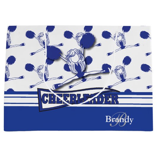 Dark Blue 📣 Cheerleader personaliseren Groot Cadeauzakje (Voorkant)