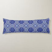 Dark Blue Chinoiserie - Geschilderd China Pattern Lichaamskussen (Voorkant)