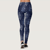 DARK BLUE CHRISTMAS WINTER FOREST MONOGRAM LEGGINGS (Achterkant)