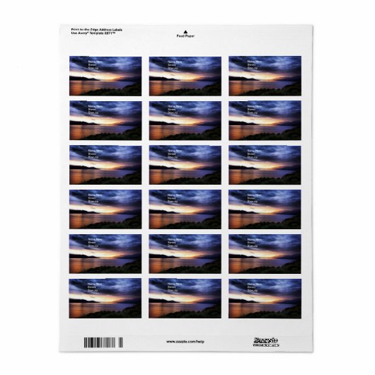 Dark Blue Clouds Address Label (Full Sheet)