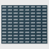 Dark Blue Corporate and Business Logo Branded Cadeaupapier (Vlak)