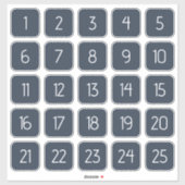 Dark Blue Customizable Square Number Stickers  (Feuille)