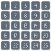 Dark Blue Customizable Square Number Stickers  (Voorkant)