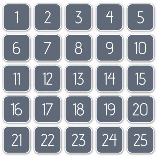 Dark Blue Customizable Square Number Stickers  (Devant)