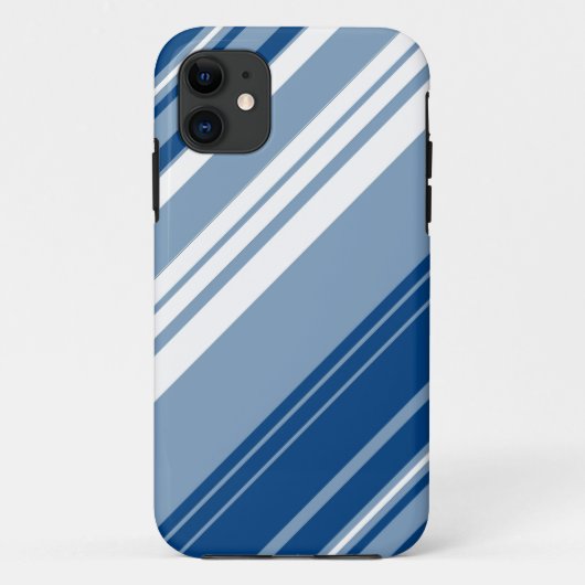 Dark Blue en White Stripes Pattern Case-Mate iPhone Case (Achterkant)