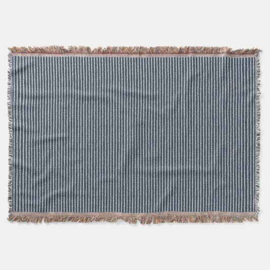 Dark Blue en White Stripes Pattern Deken (Voorkant)