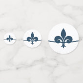 Dark Blue Fleur de Lis Vrijgezellenfeest Confetti (Voorkanten)