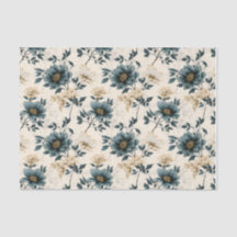Dark Blue Floral Design