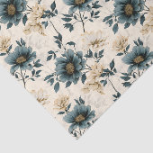 Dark Blue Floral Design Tissuepapier (Detail)