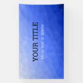 Dark blue geometric mesh Triangle custom text Spandoek (Verticaal)
