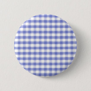 Dark blue gingham patroon ronde button 5,7 cm