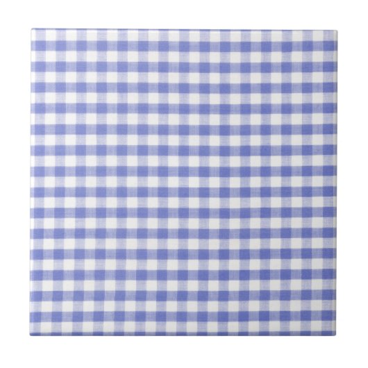 Dark blue gingham patroon tegeltje (Voorkant)