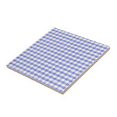 Dark blue gingham patroon tegeltje (Zijkant)