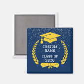 Dark Blue & Gold Class of 2026 Graduation Magnet (Recto/Verso)