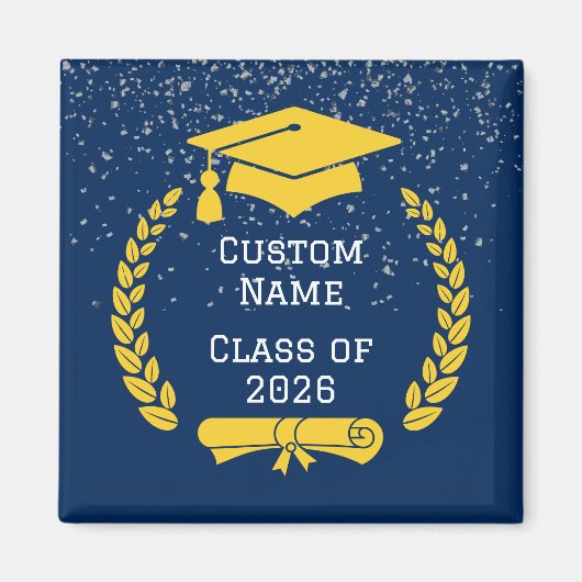 Dark Blue & Gold Class of 2026 Graduation Magnet (Devant)