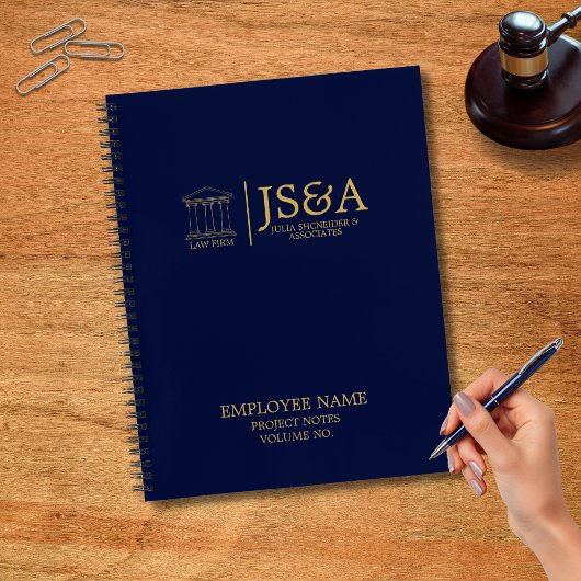 Dark Blue Gold Justice Columns Law Firm Notitieboek