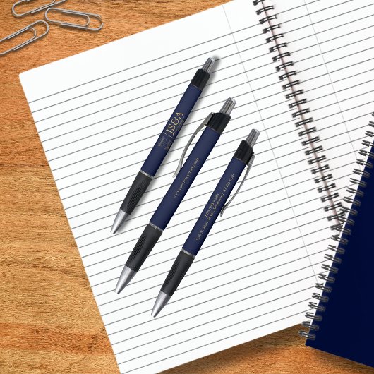 Dark Blue Gold Justice Columns Law Firm Pen
