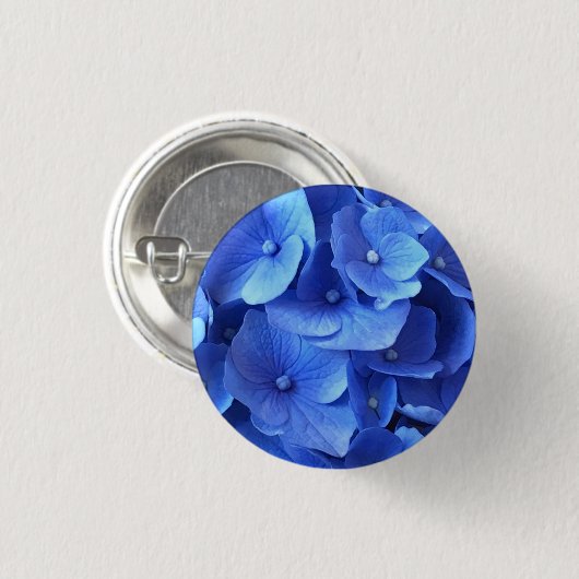 Dark Blue Hydrangeas Ronde Button 3,2 Cm (Voorkant /achterkant)