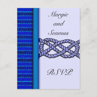 Dark Blue Knoted Nautical Wedding RSVP