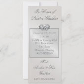 Dark Blue Lace Masquerade Silver 50th Birthday Kaart (Achterkant)