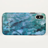 Dark Blue Marble, gepersonaliseerde monogrammen Case-Mate iPhone Case (Achterkant (horizontaal))