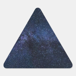 Dark Blue Milky Way Universe Stars Patroon Driehoek Sticker