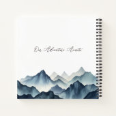 Dark Blue Mountain Waterverf bruiloft gast Notitieboek (Achterkant)