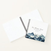 Dark Blue Mountain Waterverf bruiloft gast Notitieboek (Binnen)