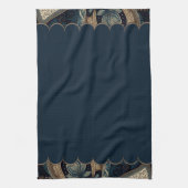 Dark Blue Paisley Patterned Accent Theedoek (Verticaal)