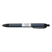 Dark Blue Pattern - Classy Mannen's Monogram Zwarte Inkt Pen (Bodem)
