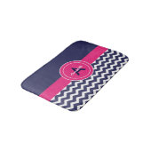Dark Blue Pink Chevron Badmat (Gekanteld)