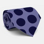 Dark Blue Polka Dots Stropdas (Opgerold)