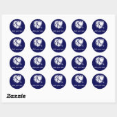 Dark Blue Ribbon Grunge Heart Ronde Sticker (Vel)