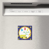 Dark Blue School Bus Teacher Magnet D2 (In Situ (Lave-vaisselle))