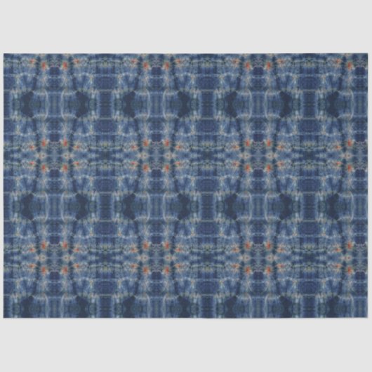 Dark Blue Sky Tie Dye Patroonstijl Tissuepapier (Voorkant)