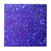 Dark Blue Sparkle Glitter Night Sky Starfield Star Tegeltje (Voorkant)