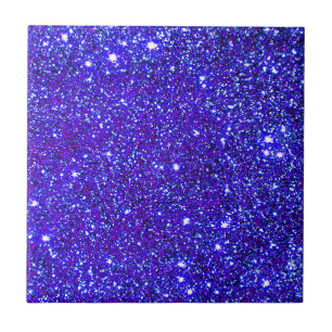 Dark Blue Sparkle Glitter Night Sky Starfield Star Tegeltje