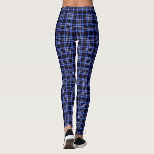 Dark Blue Tartan Pattern Leggings (Achterkant)