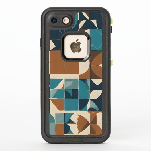 Dark Blue, Teal, Brown, and Tan Geometric Pattern (Achterkant)