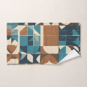 Dark Blue, Teal, Brown, and Tan Geometric Pattern (Serviette à main)