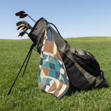 Dark Blue, Teal, Brown, and Tan Geometric Pattern